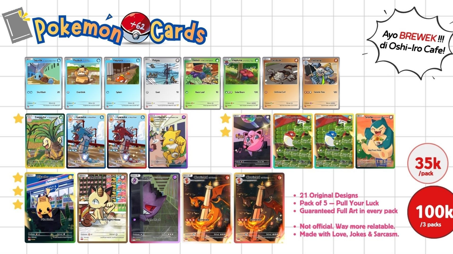 Pokemon +62 Cards Booster Pack