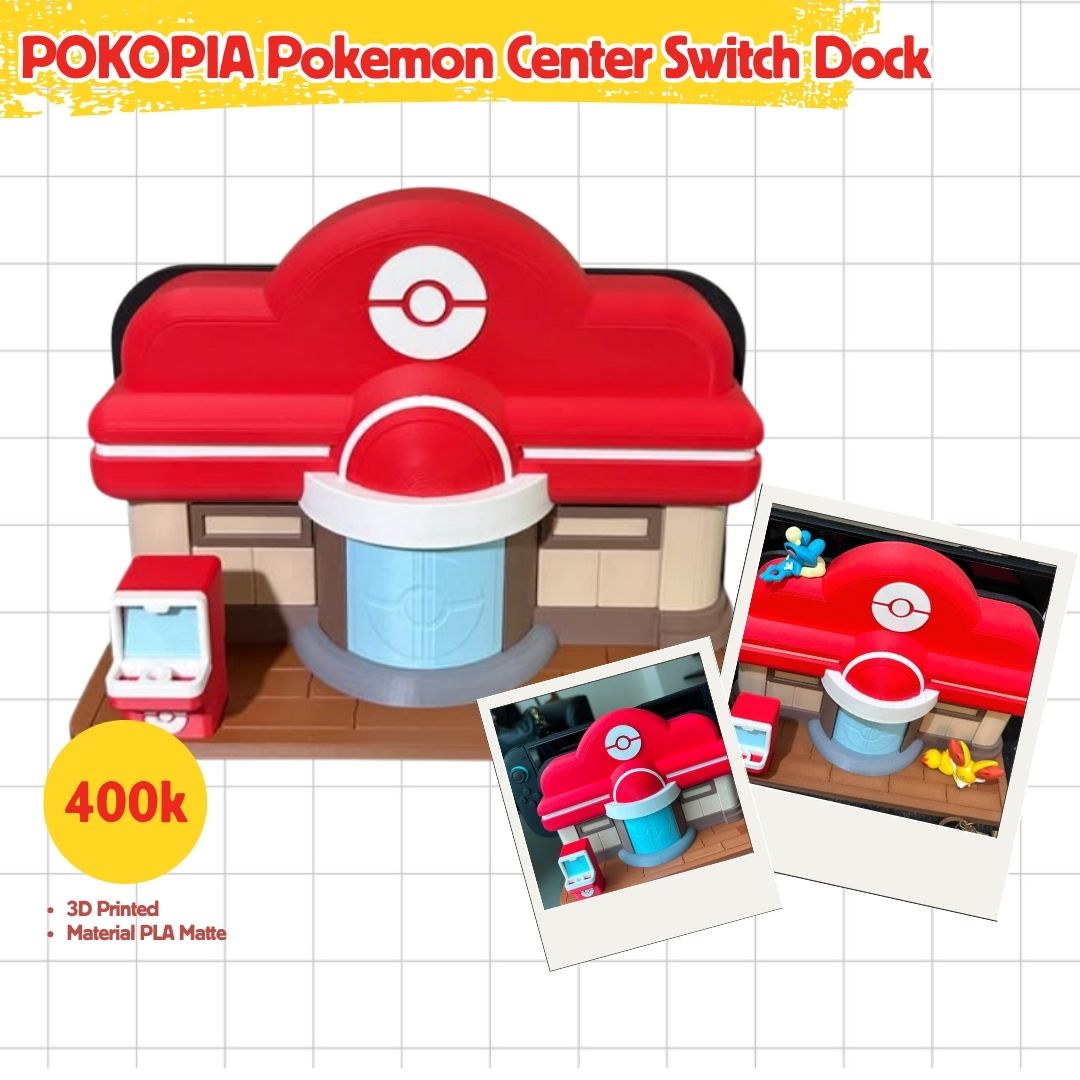 Pokopia Pokemon Center 3D Printed